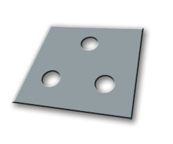 4014-26 Derails - Accessories 
Pre-Drilled Steel Shim Plates 1/8"
Ready to use shim plates ensure a proper height adjustment and a secure mounting of hinged derails. Two shims needed per derail when shimming is required.