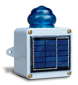 4115-135 Derails - Accessories 
Solar Powered flashing blue light. Shock-proof and weather-tight. Gravity switch activates light when sign holder is at 45 degree angle or greater. Brilliant 6-LED light visible for over a mile. Mounting bracket provided.